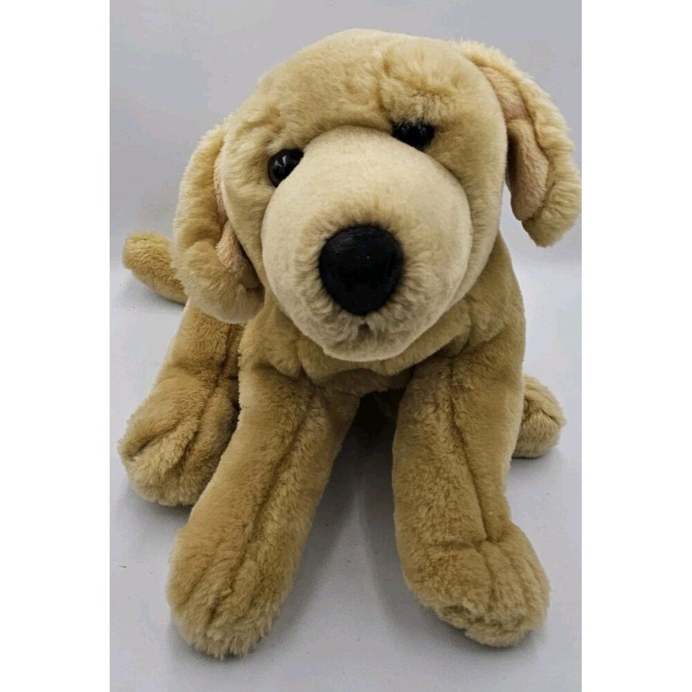 Yellow Lab Labrador Retriever Puppy Dog Plush Stuffed Animal Realistic Toy 12"